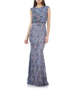 JS Collections Womens Lace Blouson Dress, blue, 12 - Picture 1 of 1