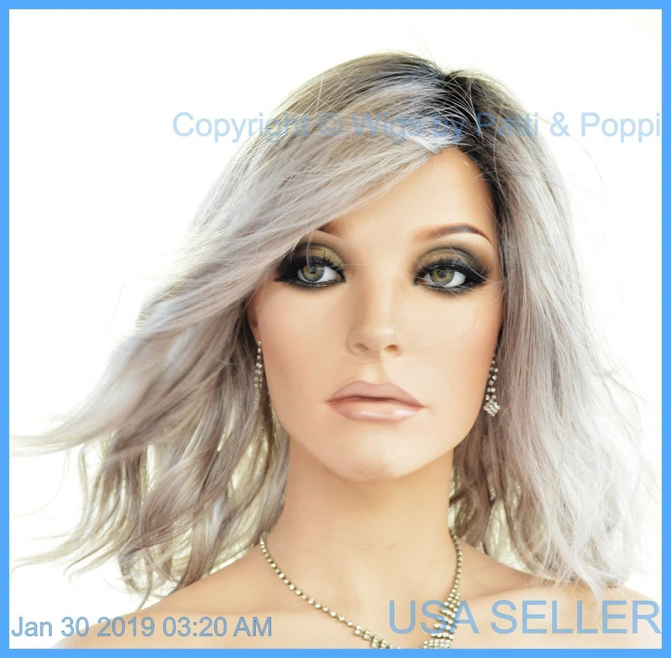 Avalon Estetica Wig Lace Front/part Beachy Wavy Grey Rooted Cromert1b #2