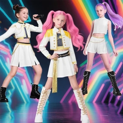 Kinder KPop Demon Hunters Rumi Zoey Mira Kostüm Cosplay Fancy Kleid Halloween - Bild 1 von 4