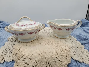 Vintage Noritake Porzellan Milchkännchen & Zuckerdose mit Deckel - Ridgewood Muster Nr. 5201 - Bild 1 von 8