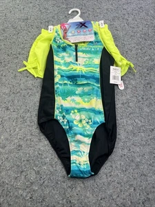 ZeroXposur Girls XL 16 One-Piece Swimsuit & Shorts Set NWT UPF 30+ - Picture 1 of 6