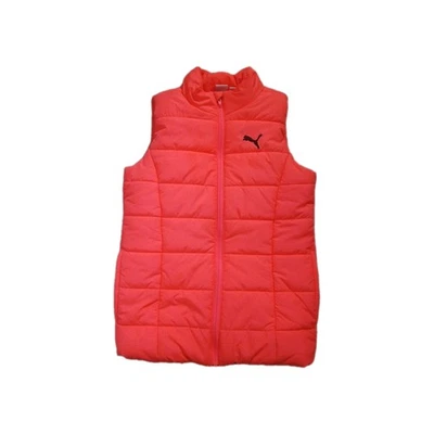 Puma Vest Size 10-12 Bright Pink Orange Girls Puffer Full Zip - Image 1 of 4