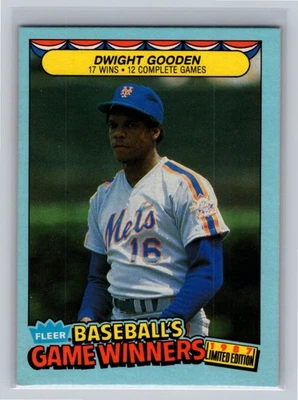 1987 Fleer Limited Edition Baseball's Game Winners - Dwight Gooden #18 - Image 1 of 2