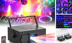 Party Lights DJ Disco Lights RGB Stage Lighting Beam Light Animation 3D Laser - Picture 1 of 7