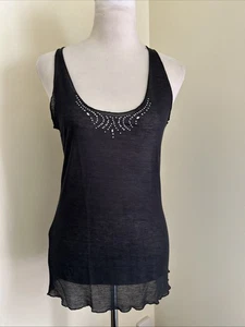 Top Express Negro Corredor Espalda Joya Talla L Nuevo Con Etiquetas - Imagen 1 de 7