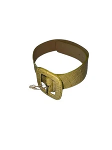 Vtg Carlisle Genuine Leather Belt M Women 38” Green Buckle - Picture 1 of 8