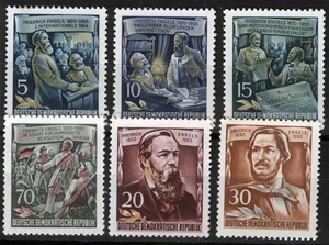 DDR Sc 259-264 Multicolor 5pf-70pf 1955 MNH Original Gum Complete Set - Picture 1 of 1
