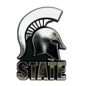 Michigan State Spartans Classic Auto Emblem [NEW] Silver Car Decal Sticker CDG - Picture 1 of 1