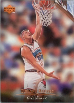 Tarjeta de novato Bryant Reeves RC 1995-96 Upper Deck #94 Vancouver Grizzlies Foto 1 de 2
