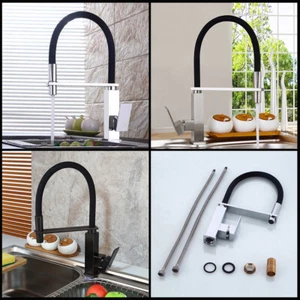 Pull Down Küchenspüle drehbare Mischbatterie 1 Griff Loch Deckmontage Messing Wasserhähne - Bild 1 von 18