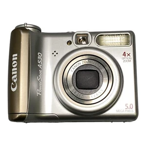Canon PowerShot A530 5.0MP Digital Camera Silver Working Camera + Case Only - Picture 1 of 18