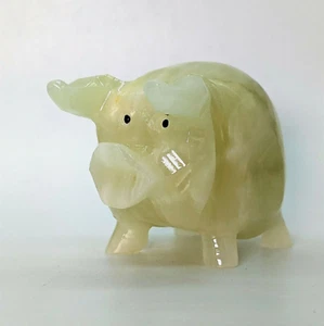 Stone Pig, vintage, 1+ lb. Cerdo tallado en mármol de ónix, 2 3/4” de alto x 4” de largo, ¡NUEVO EN STOCK! - Imagen 1 de 12