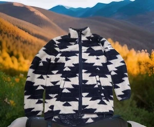 the NORTH FACE AZTEC SHERPA FLEECE JACKET Girl's size Medium 10/12 Mint - Picture 1 of 9