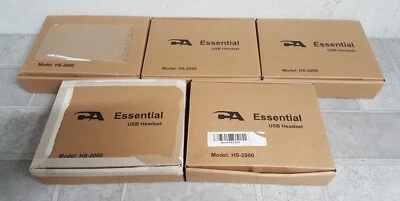 Lote de 5 fones de ouvido USB essenciais CYBER ACOUSTICS HS-2000 CA CAIXA ABERTA *LEIA* - Imagem 1 de 4