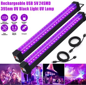 2X UV Black Light Bar Fixtures LED Ultraviolet Lamp Strip 395nm DJ Party Club - Picture 1 of 14