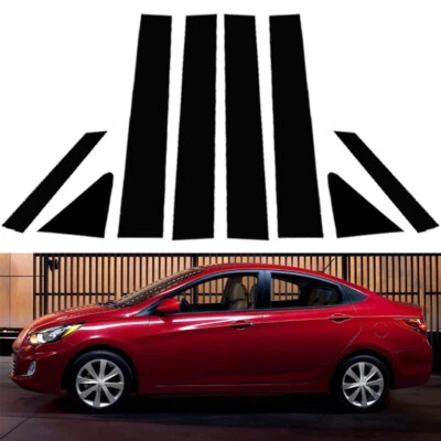 Black Pillar Post Side Window Door Trim Decal For Hyundai Accent Sedan 2011-2018 - Image 1 of 4