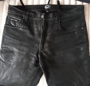 Marken Herren Echt Leder Hose Mit Innenfutter Schwarz Gr.48 - Bild 1 von 9