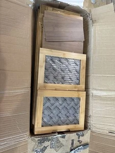 USED Wood Storage Cabinet,Bamboo+Acrylic Kitchen Storage Cabinet Pantry Cabinet - Picture 1 of 23