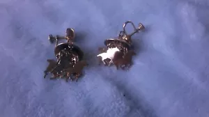 Merry Go Round with Horses Dangling, Screw Fastner Earrings with Gold Accents - Picture 1 of 2