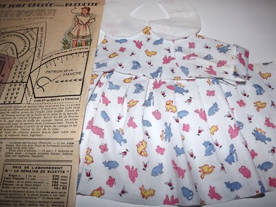 Robe Ancienne Pour Poupée Bleuette 27cm - Années 1920/30 - France