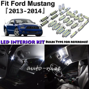 9x White LED Interior Lights Package Kit For 2013 2014 Ford Mustang - Picture 1 of 10