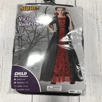 Disfraces de Halloween Spirit Victoriana Vampira Niño Grande 12/14  Foto 1 de 4