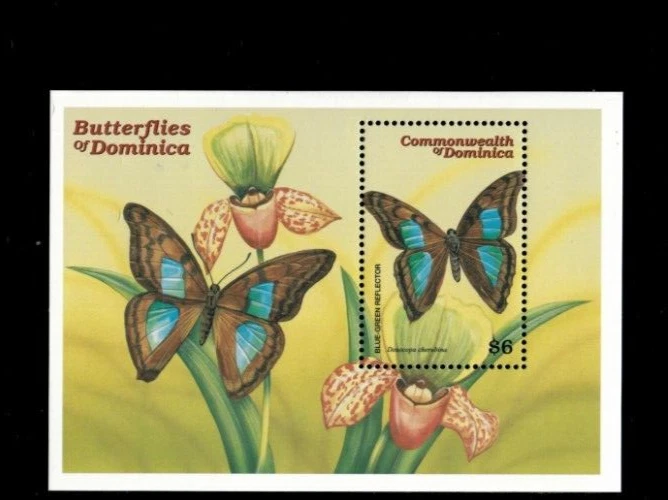 VINTAGE CLASSICS Dominica 2000 Butterflies- Souvenir Stamp Sheet- Scott 2201 MNH - Image 1 of 1
