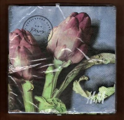 Artichoke Paper Napkins, 20 Ct, Victorian Flowers, H&M Luncheon 6.5" Square 3Ply - Image 1 of 2