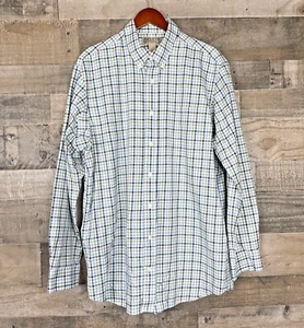 Camicia Duluth Trading Co uomo LT antirughe bottoni davanti bianca e verde a quadri - Foto 1 di 8