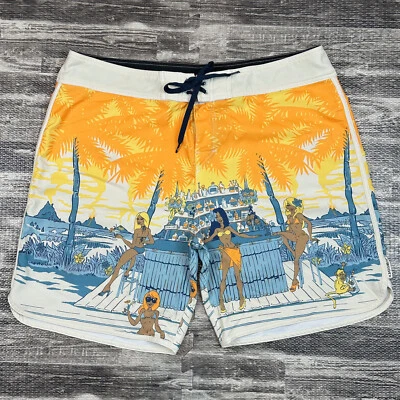 Quiksilver Mens sz 38 Vintage Hawaii Island Bikini Bar Board Shorts Swim Trunks - Image 1 of 4