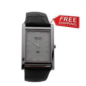 Seiko Statement Quartz Watch – Slim White Dial, Black Leather for Men - Picture 1 of 6