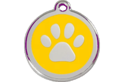 Red Dingo Dog Cat ID Pet Tag FREE Personalized Engraved Free Ship PAW PRINT - Image 1 of 4
