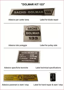 Kit Etichette Adesivi Motosega SACHS DOLMAR 133 di alta qualità, Dolmar label - Imagen 1 de 1