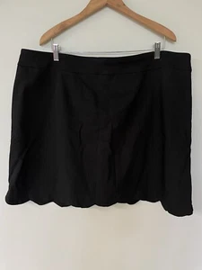 Coral Bay 3X Pull-On Tennis Skort NWT Outdoor Active Black Scalloped Edge Golf - Picture 1 of 8