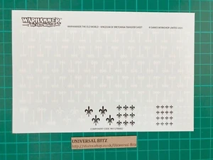 Bretonnia Transfer Sheet Decals Kingdom of Bretonnian Warhammer Old World K10 - Picture 1 of 1