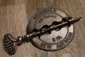 Griswold neu amerikanisches Gusseisen 5" runder Stahlgriff Dämpfer reversibel Erie, PA - Bild 1 von 5