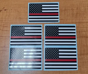 5 pack 2x3-inch Thin Red Line Firefighter American Flags Vinyl Stickers Decals - Bild 1 von 1