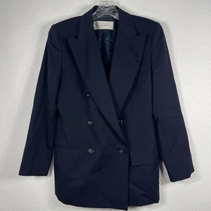 Blazer De Colección Linda Allard Ellen Tracy Mujer 6P Negro Doble Pecho Lana Carrera - Imagen 1 de 12