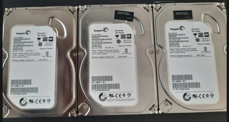 kit 3 HDD Hard Disk Seagate Barracuda 500GB ST500DM002 7200U/Min 16MB SATA III 3 - Immagine 1 di 1