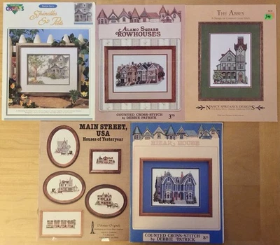 Victorian Houses Cross Stitch Patterns - Lot of 5 - Image 1 of 4