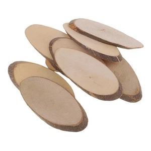 10 Pieces Natural Oval Rustic Wood Slices Tree Log Slice, - Picture 1 of 3