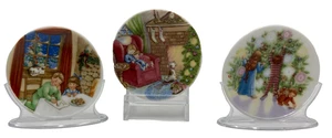 Hallmark Keepsake Ornament Plates - Set of 3 - 87 88 90 Christmas Collectible - Picture 1 of 4
