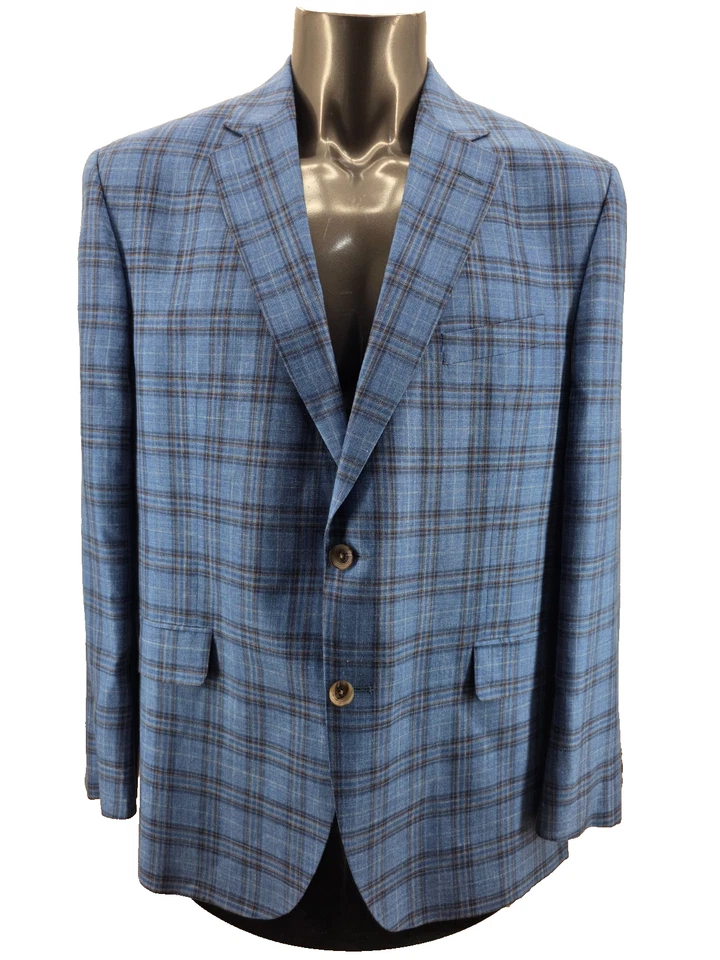 Abrigo deportivo Patrick James 46 R Loro Piana verano a cuadros lino mezcla seda Italia Foto 1 de 4