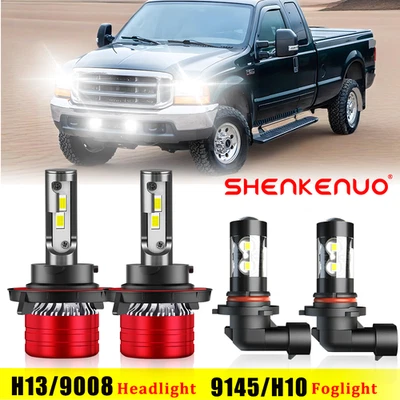 Faro LED + bombillas antiniebla 4 piezas para Ford F250 F350 F450 F550 Super Duty 2005-2018 Foto 1 de 4