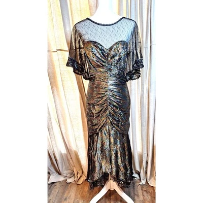 Vestido de Fiesta Multicolor Hoja De Samir De Colección Nuevo Talla 9/10 Foto 1 de 4