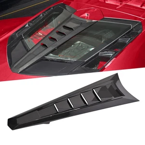 NEW Carbon Fiber Split Window Applique Louver Trim for Corvette C8 Z51 2020-2025 - Picture 1 of 14