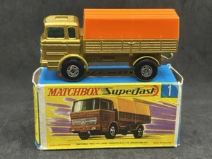 Matchbox Superfast MB1-A1 Mercedes Truck - ORANGE CANOPY - (Mint) in type G box - Picture 1 of 7