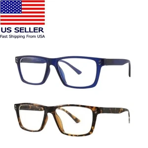 Juego de 2 gafas de lectura rectangulares bloqueo de luz azul fuerza + 2,00 - Imagen 1 de 6