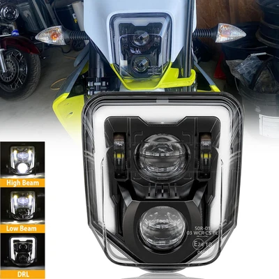 LED Headlight Sealed DRL Headlamp For Husqvarna 701 SuperMoto 501 450 350 250 - Image 1 of 4