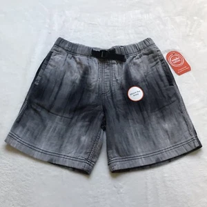 Wonder Nation Boys Black Gray Elastic Waist Buckle Up Shorts L (10-12) Waist 28" - Picture 1 of 12